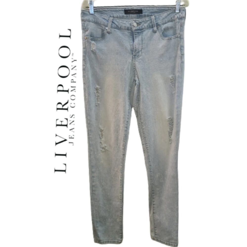 LIVERPOOL JEANS CO. FADED DISTRESSED JEANS